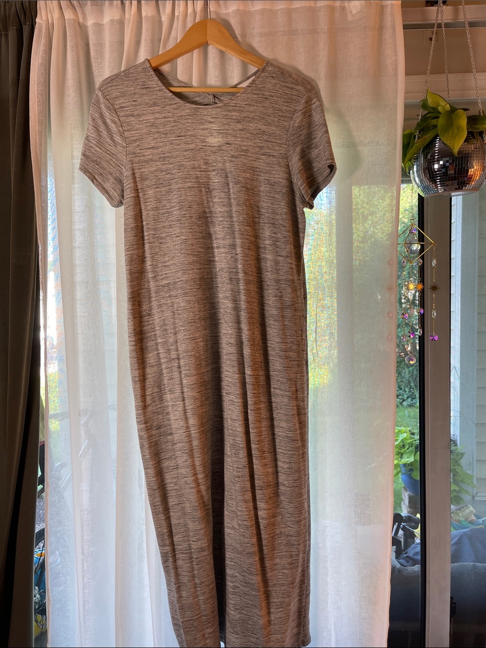 J. Jill PureJill Heathered Light Gray Short Sleeve Dress